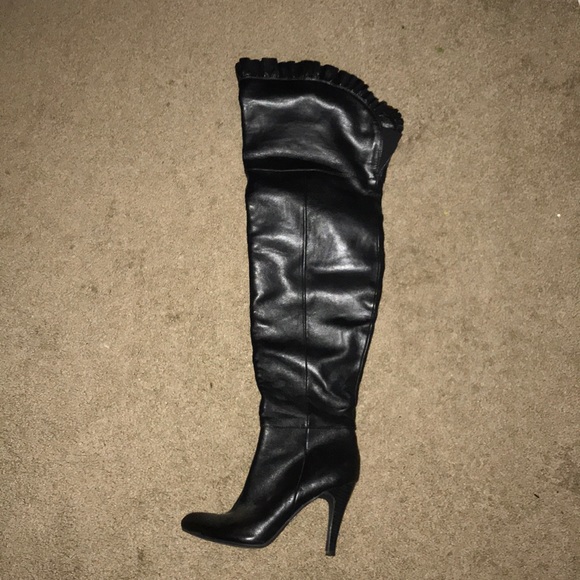 Black Thigh High Boots - Picture 2 of 7